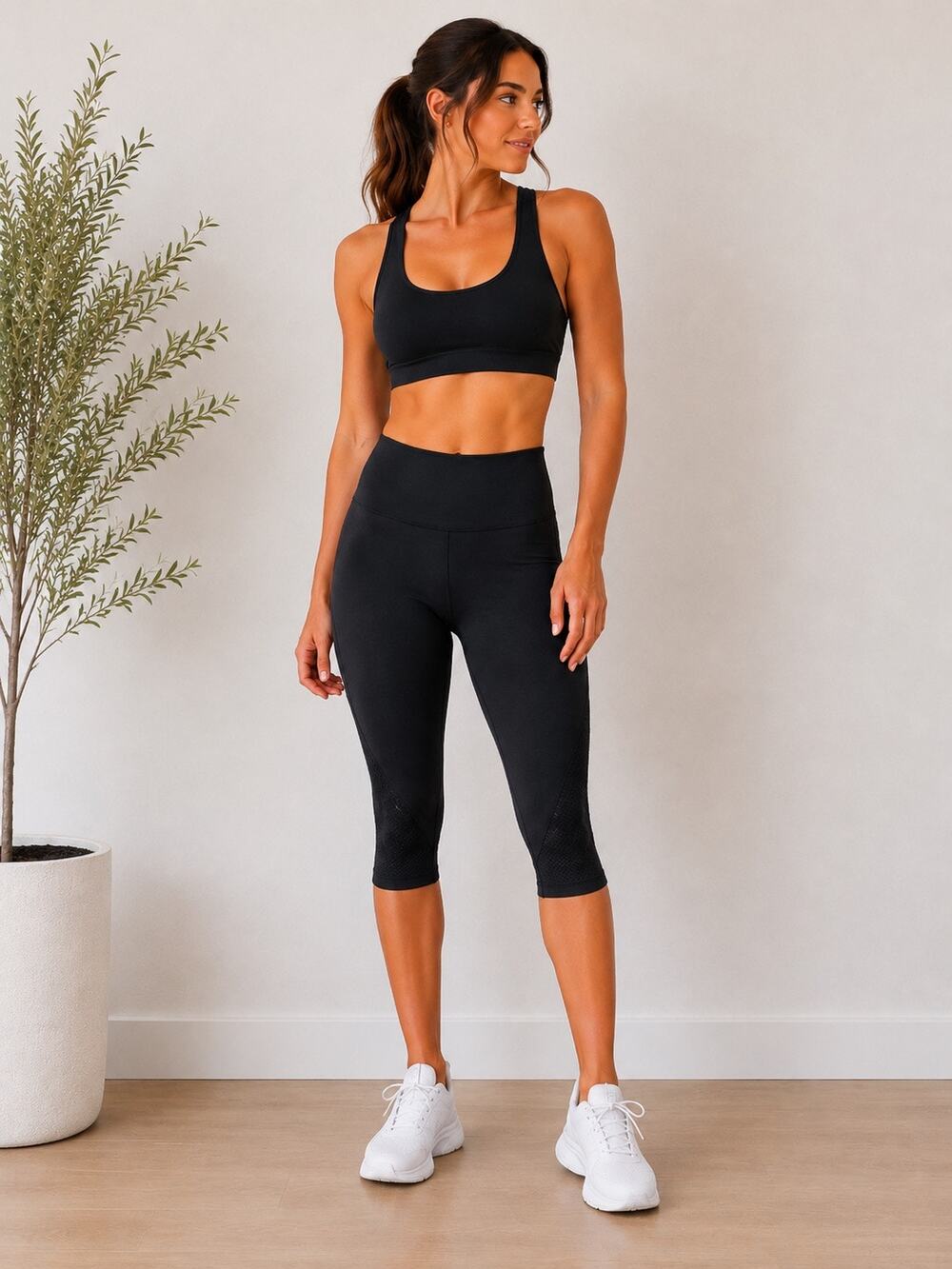 Lululemon Black High Rise Crop Leggings Size 6